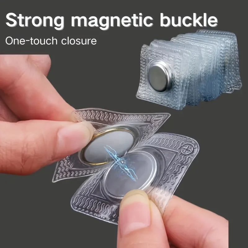 10PCS Magnetic Sew-On Buckles for Bags, Clothing & DIY Crafts Magnetic Sew-On Snaps Babs Silver