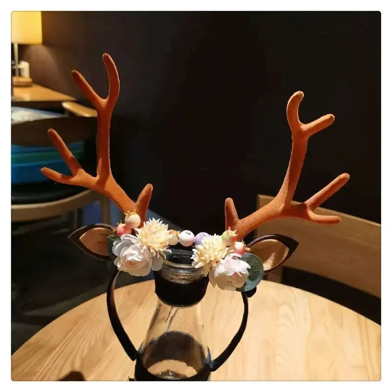 LED Light-Up Reindeer Antler Headband – Party & Cosplay LED Party Headband Babs