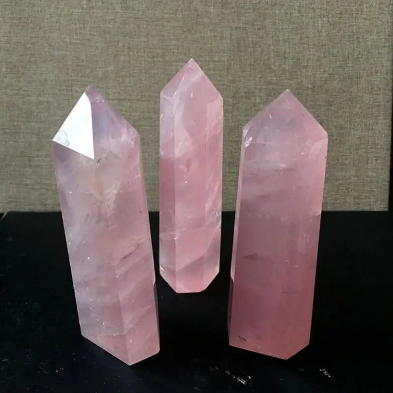 Natural Pink Rose Quartz Crystal Wand Point 60-70mm Crystal Wand Babs