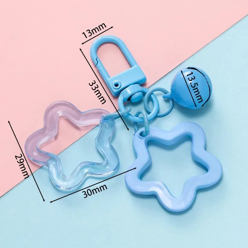 Hollow Star Charm Keychain with Bell & Acrylic Beads Charm Keychain Babs
