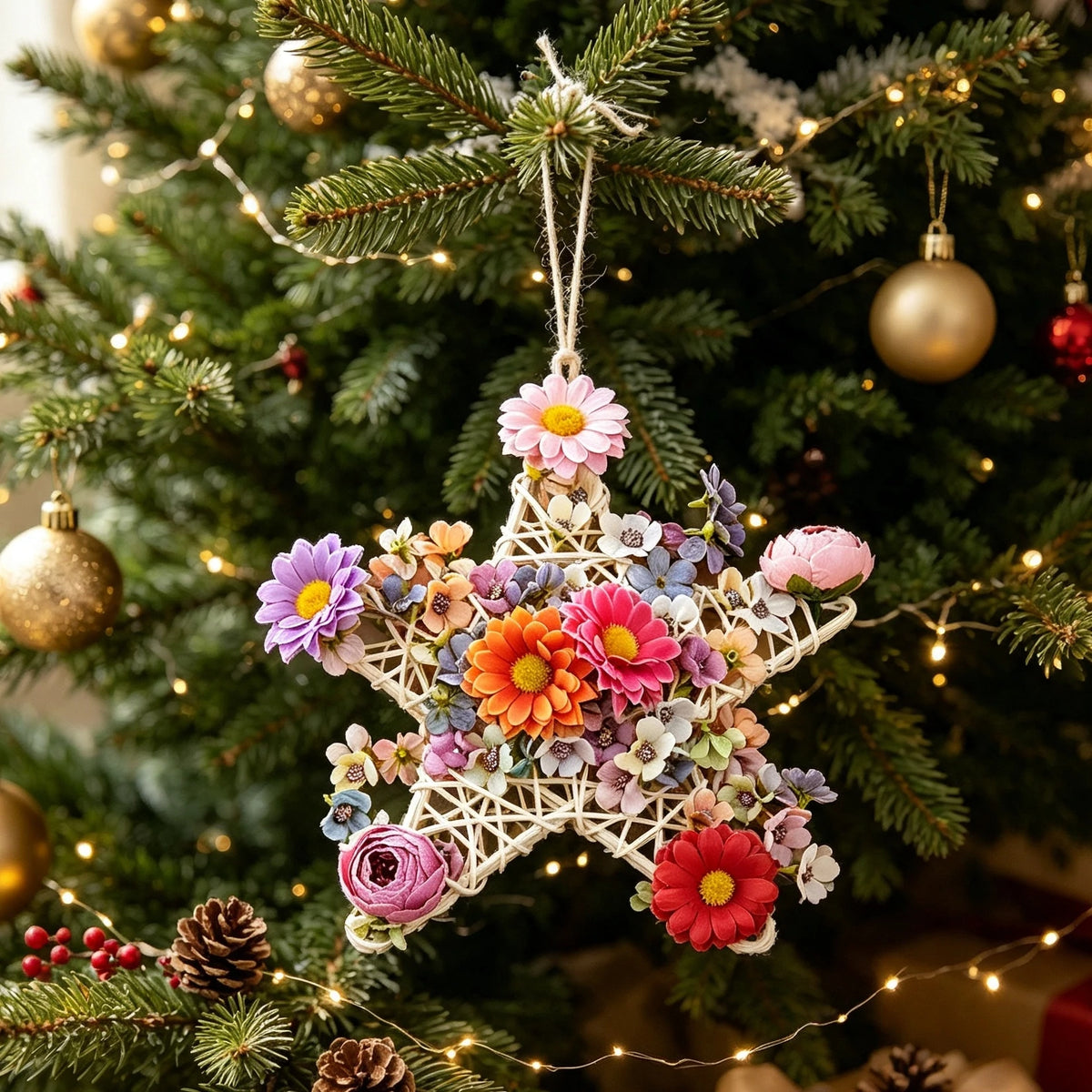 Rattan Star Frame Décor 2/4 Pcs – Christmas, Halloween & Party Holiday Star Decoration Babs