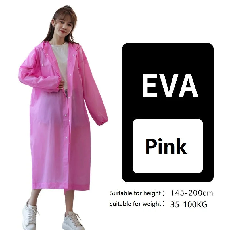 Waterproof Foldable Rain Poncho – Lightweight Unisex Raincoat Rain Poncho Babs Pink 145-200CM