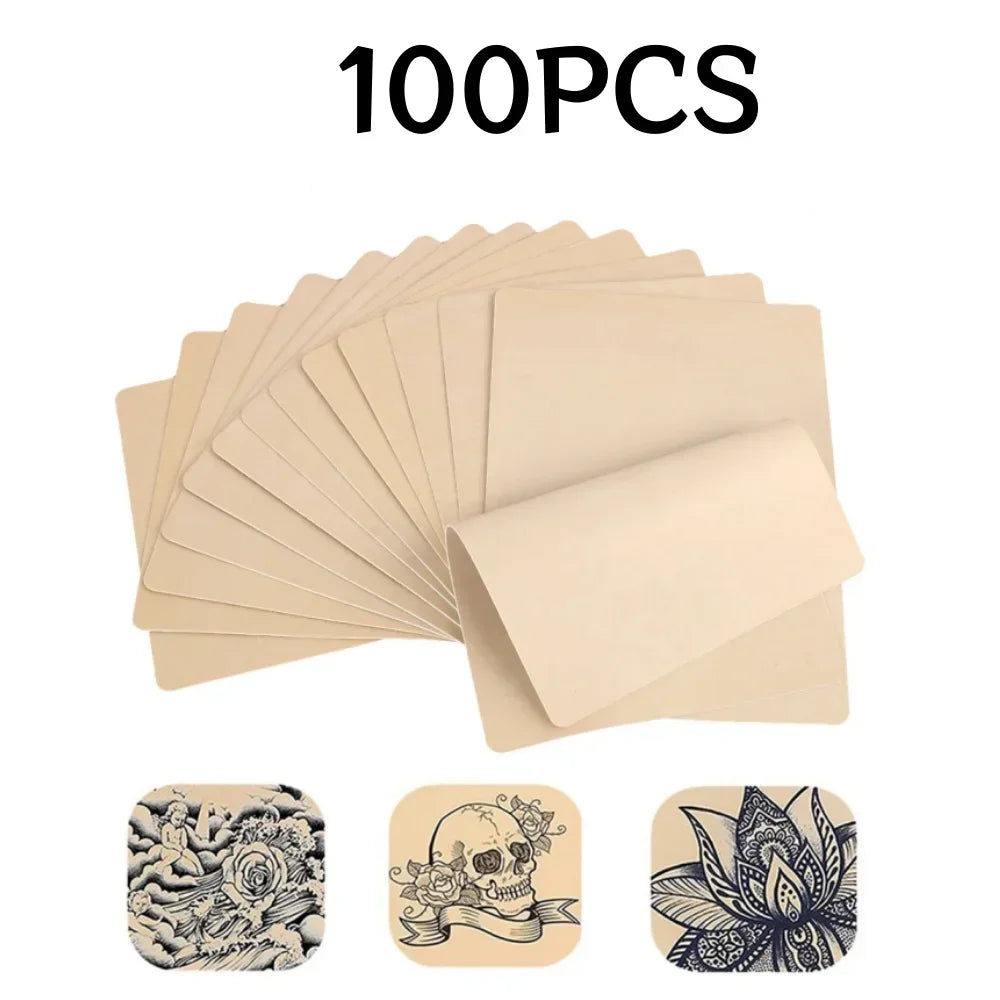 Double-Sided Tattoo & Eyebrow Practice Skin – Fake Skin Sheets Tattoo Practice Skin Babs 100PCS