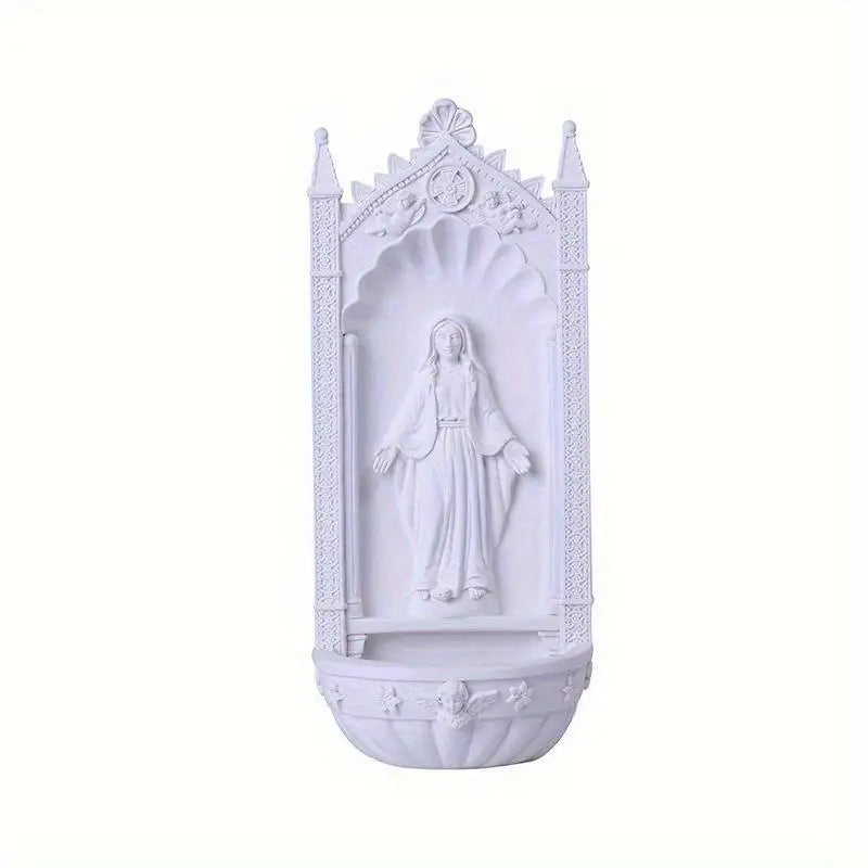 Virgin Mary Holy Water Font Wall Statue | Catholic Home Decor Religious Wall Figurine Babs
