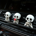 3-Piece Skull Resin Statues – Car Aroma Diffuser & Decor Resin Skull Decor Babs WHITE