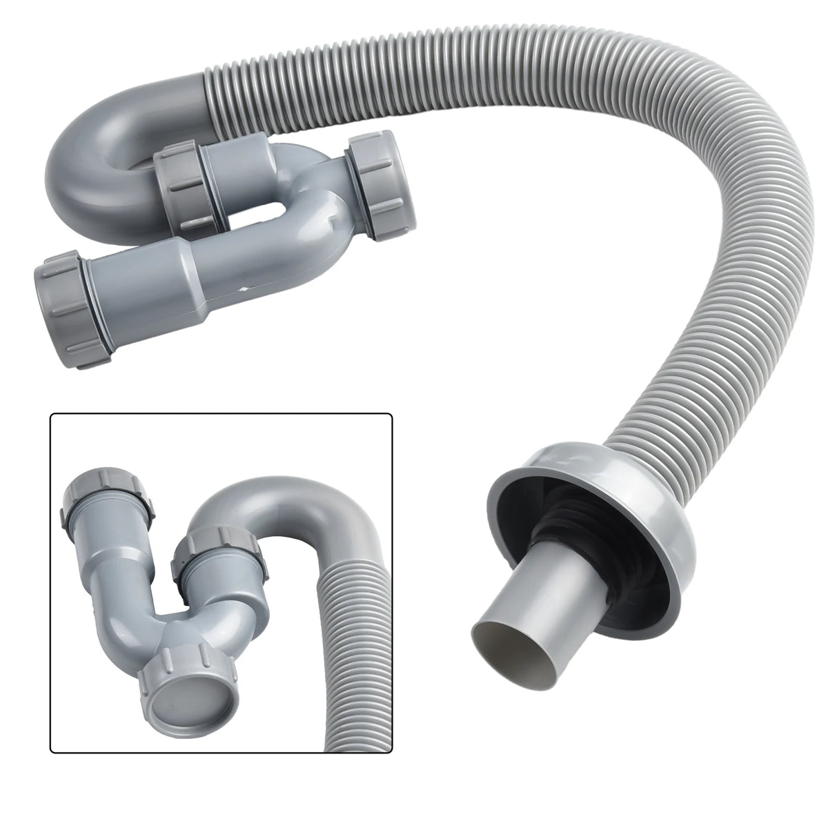 Flexible U-Shaped Drain Pipe for Kitchen & Bathroom Sink Sink Drain Pipe Babs
