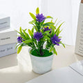 Artificial Lotus Flower Bonsai Mini Potted Wedding Home Decor Artificial Flower Bonsai Babs PURPLE 1 pc