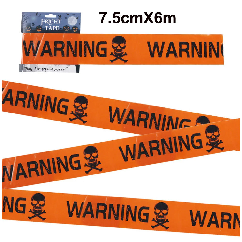 Halloween Skull Caution Warning Tape 7.5cm×9m – DIY Decor Halloween Caution Tape Babs 6M-D