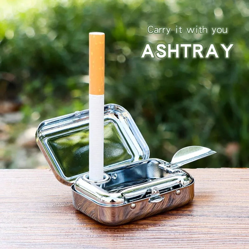 Stainless Steel Ashtray with Lid – Smokeless Portable Car & Home Portable Ashtray Babs