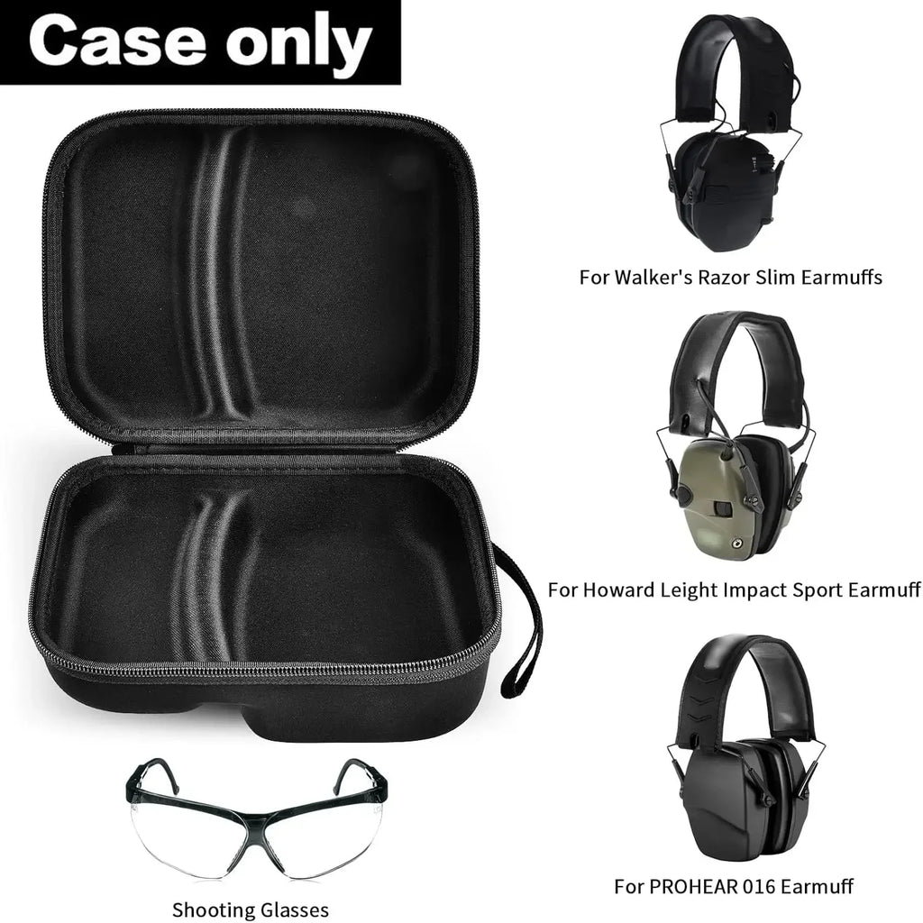 Hard EVA Case for Electronic Earmuffs – Shockproof Storage Earmuff Storage Case Babs