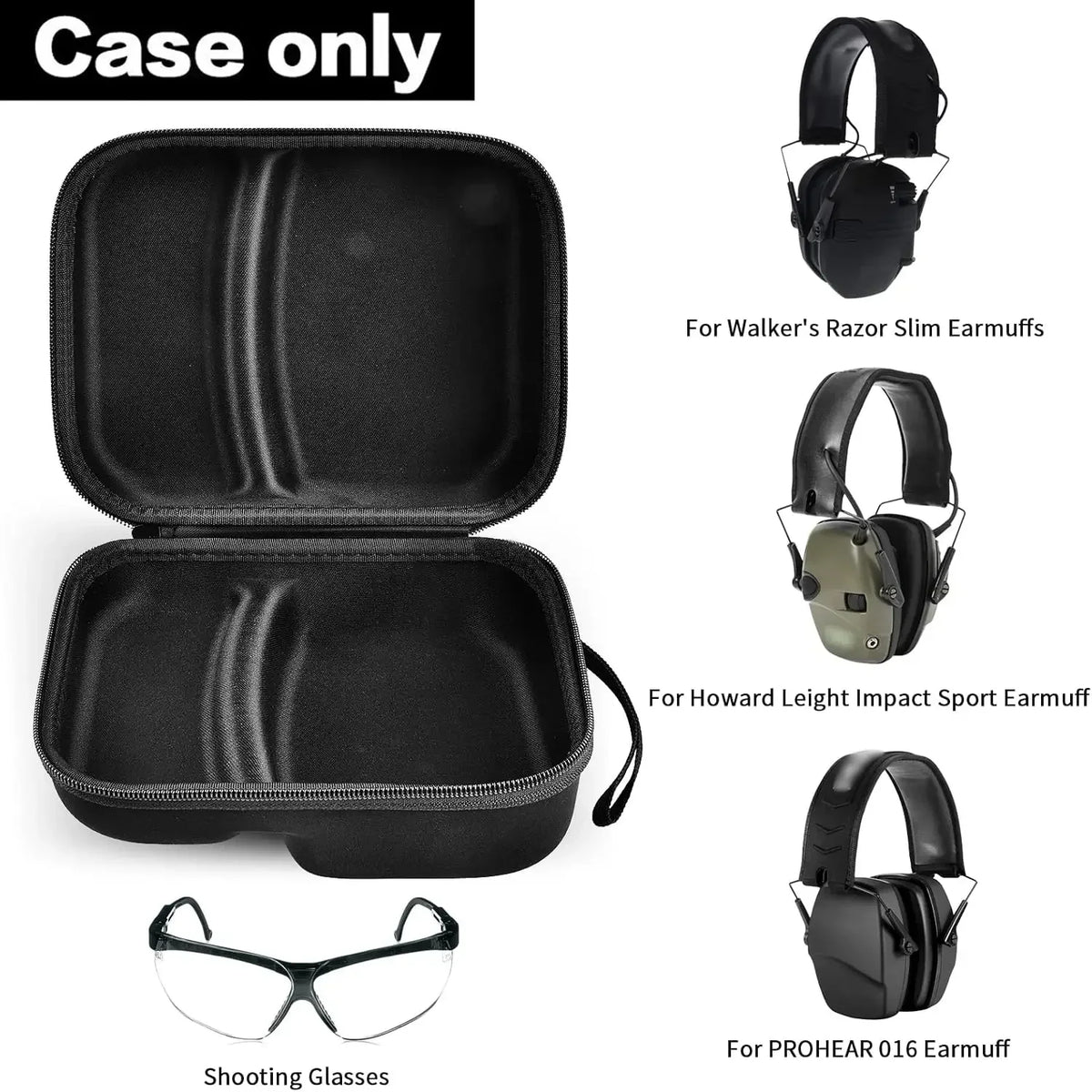 Hard EVA Case for Electronic Earmuffs – Shockproof Storage Earmuff Storage Case Babs