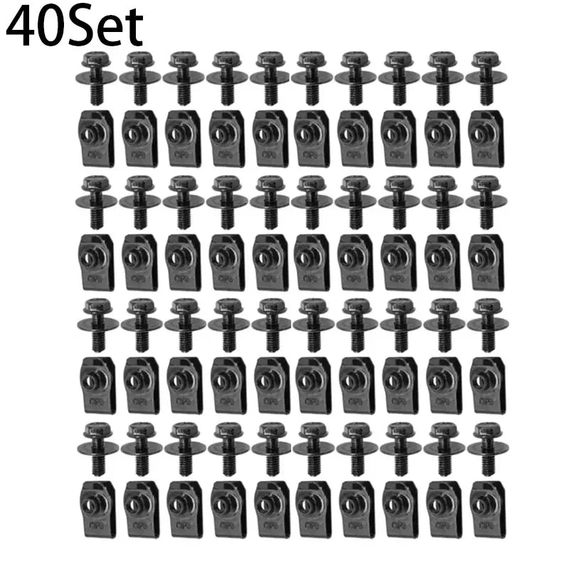 M4/M5 U-Type Nut Clips – Bumper & Fender Retainer Fasteners Automotive Fastener Clips Babs set 1