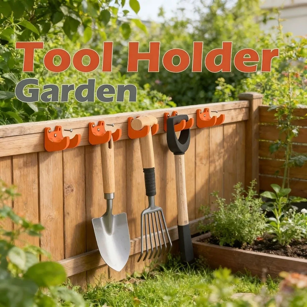 5-Pack Tool Hanger Hooks – Garage, Garden & Hat Storage Wall Storage Hooks Babs