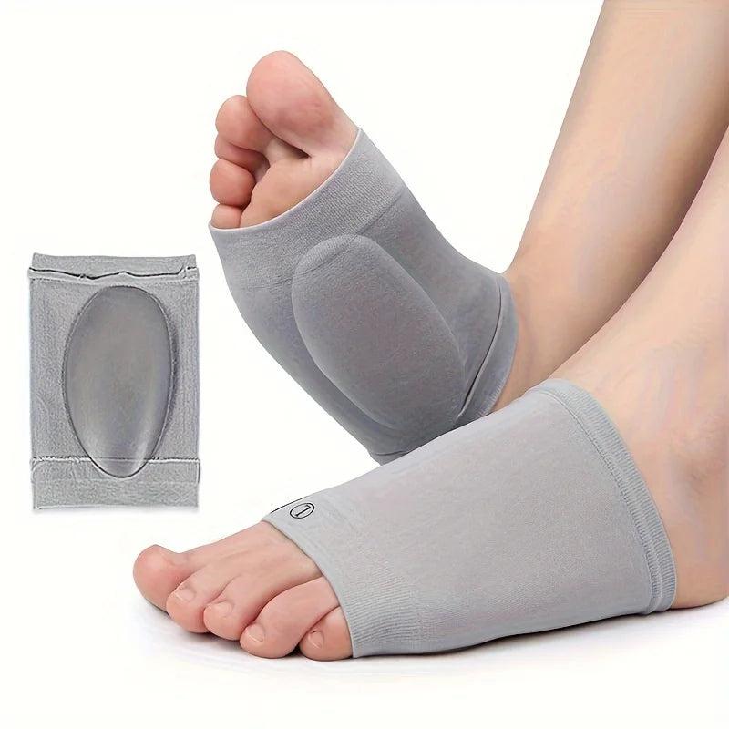 Arch Support Sleeves with Gel Pads – Compression Foot Pair Arch Support Sleeve Babs GRAY