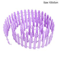 Mini Wooden Fence for Fairy Garden, Dollhouse & DIY Crafts Miniature Wooden Fence Babs 100x5cm-purple