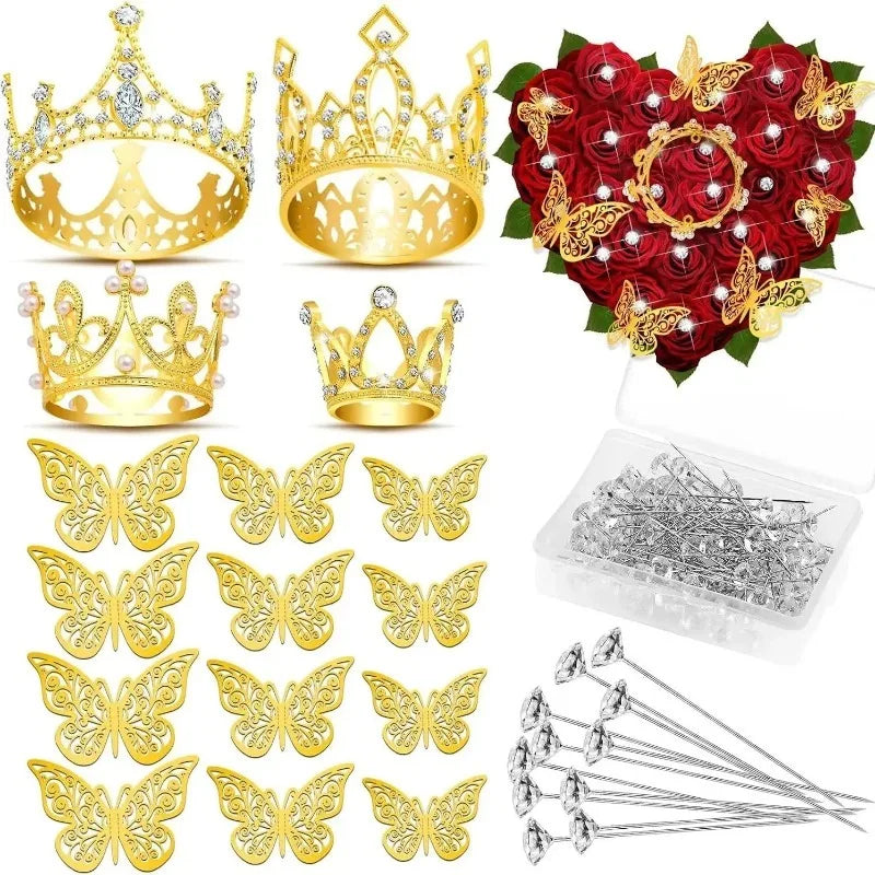 Crown Butterfly Stickers – Bouquet & Party Decor Ornament Party Decor Ornament Babs