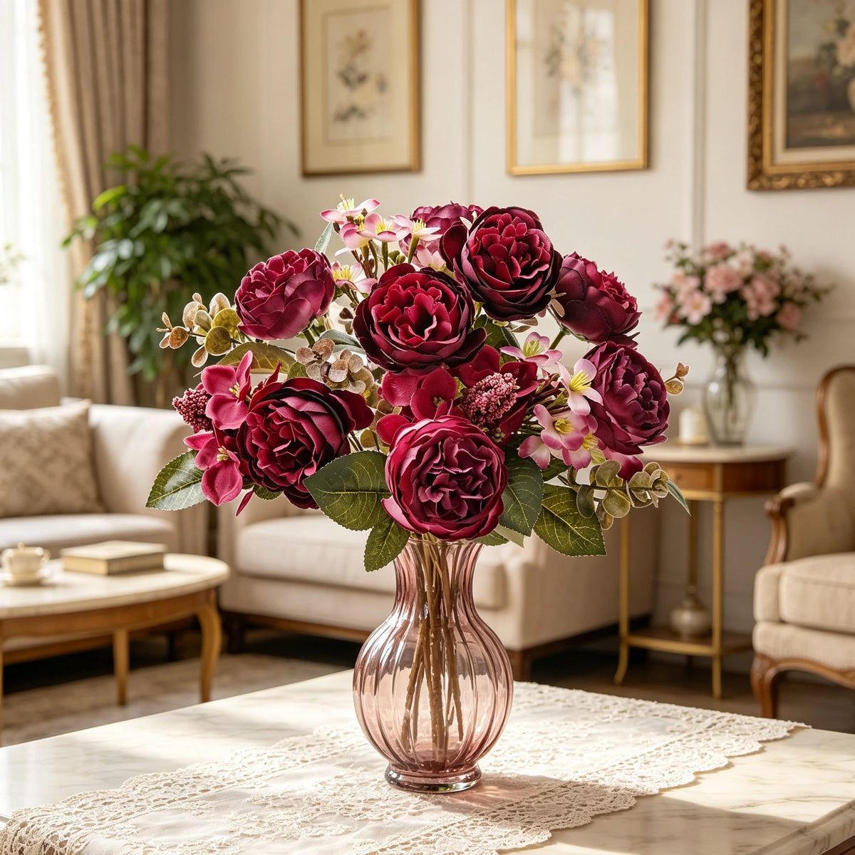 Silk Peony Artificial Flowers for Wedding & Home Decor Artificial Silk Flowers Babs
