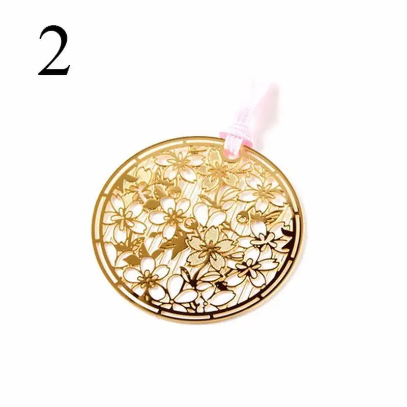 3-Pack Hollow Metal Flower Bookmarks – Golden Paper Clip Gift Metal Bookmark Set Babs