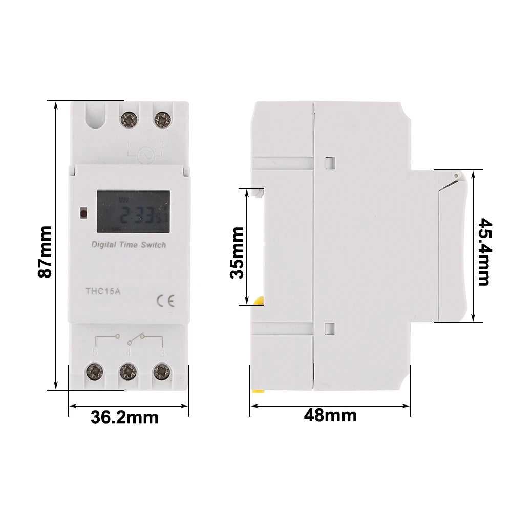7-Day Programmable Digital Timer Switch DIN Rail 110-220V 16A Digital Timer Switch Babs