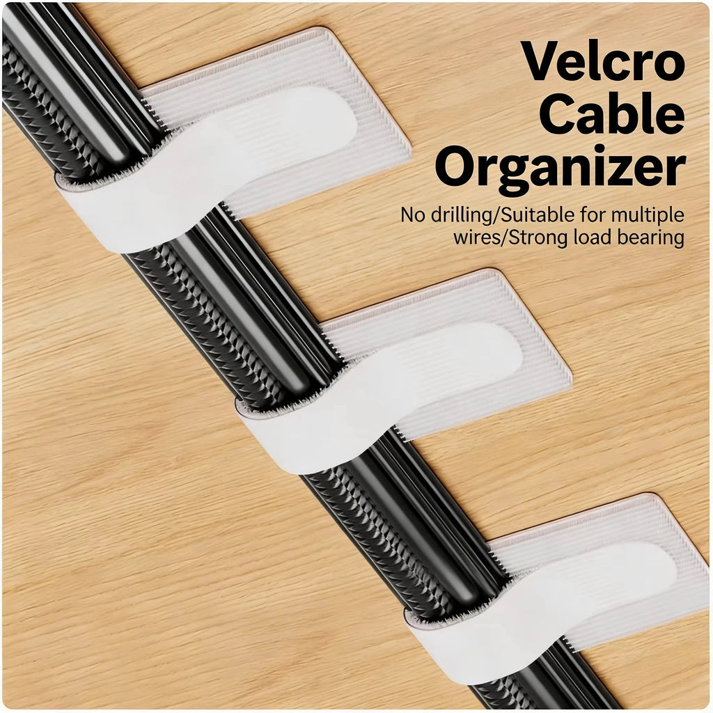 Self-Adhesive Reusable Cable Organizer Hook & Loop Cord Ties Cable Cord Organizer Babs