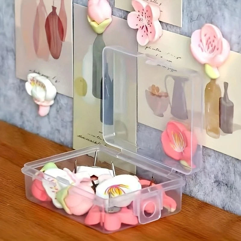 24Pcs Flower Push Pins – Decorative Bulletin Board Thumbtacks Decorative Push Pins Babs