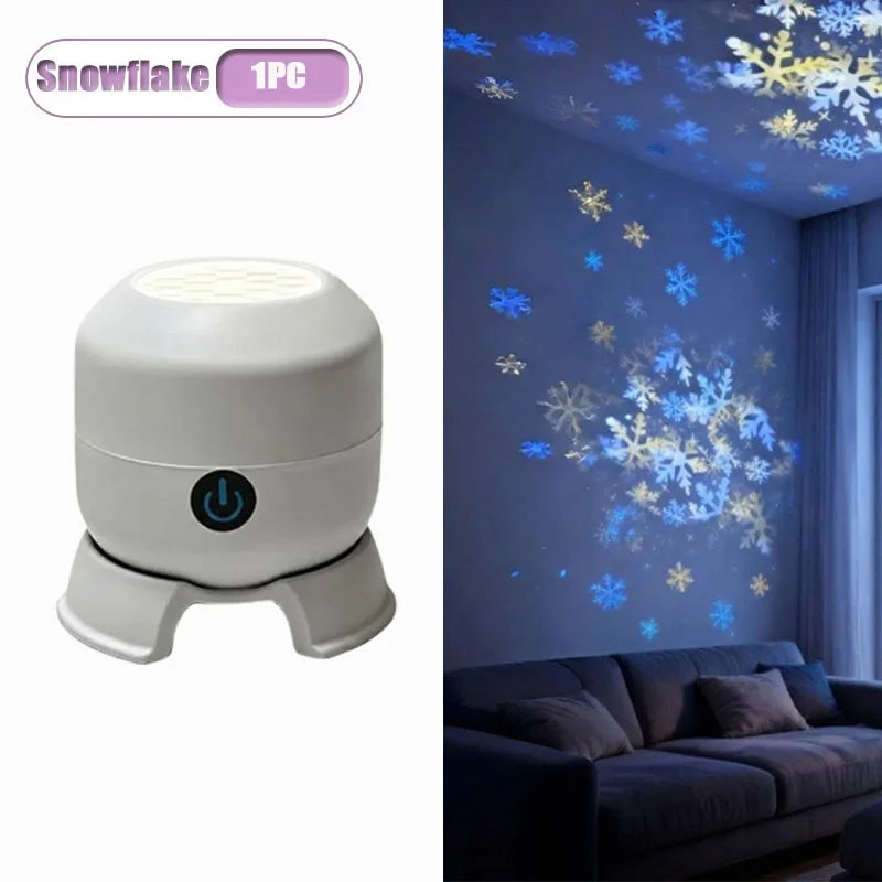 Starry Sky Projector Night Light | Rotating Galaxy Lamp Projector Night Light Babs Snowflake-1PC