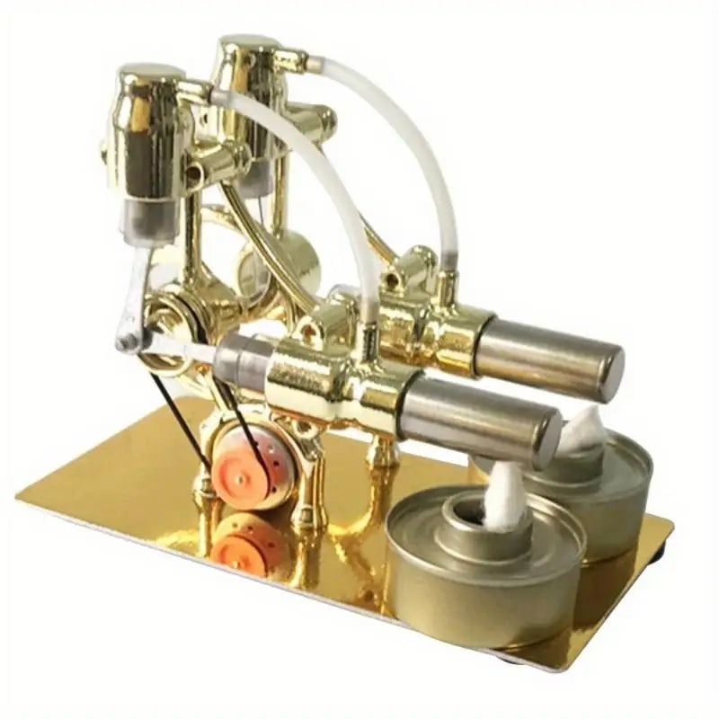 Golden Twin Cylinder Stirling Engine Model – STEM Gift Stirling Engine Model Babs