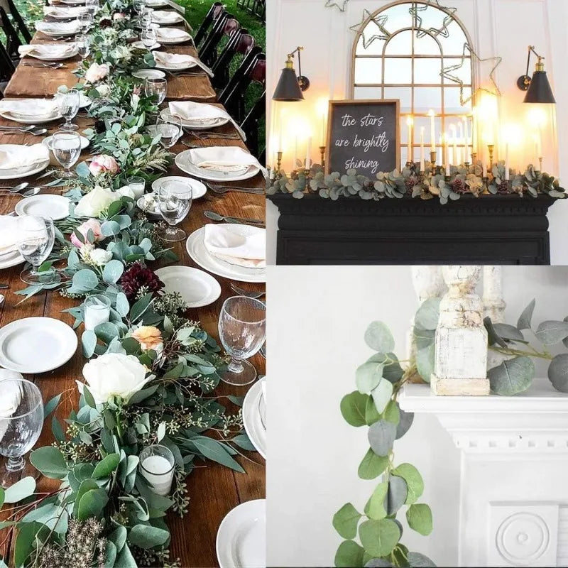 210cm Artificial Eucalyptus Wreath – Green Leaf Home & Wedding Decor Artificial Flower Wreath Babs