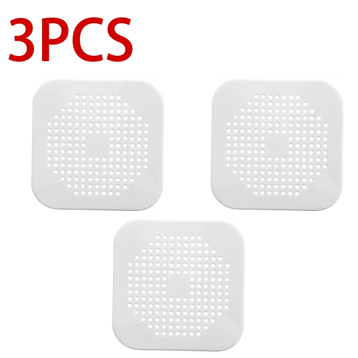 Silicone Shower Drain Hair Catcher & Sink Strainer Filter Drain Hair Strainer Babs 3pcs 2-White