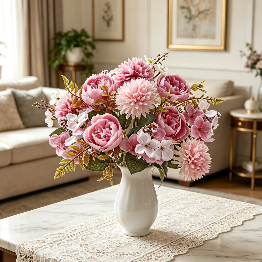 Silk Artificial Ball Chrysanthemum Flowers – Wedding & Home Décor Artificial Silk Flowers Babs
