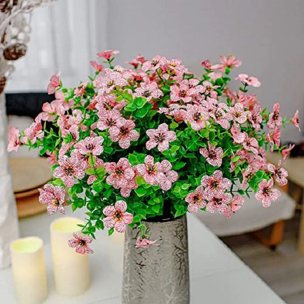 Artificial Silk Eucalyptus & Violet Flowers – Wedding Home Decor Artificial Silk Flowers Babs