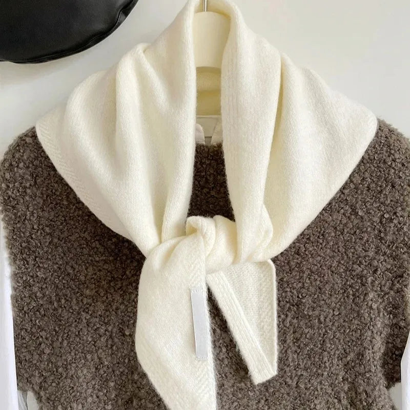 Women's Wool Knit Triangular Scarf – Headscarf & Wrap Knitted Triangular Scarf Babs