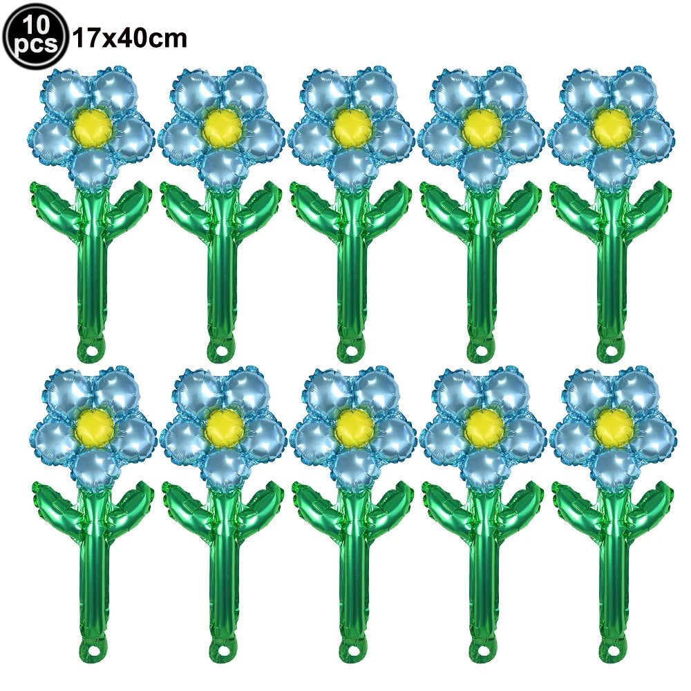 10pcs Mini Rose Flower Balloons – Wedding & Party Décor Foil Party Balloons Babs DARK GRAY As pictures show