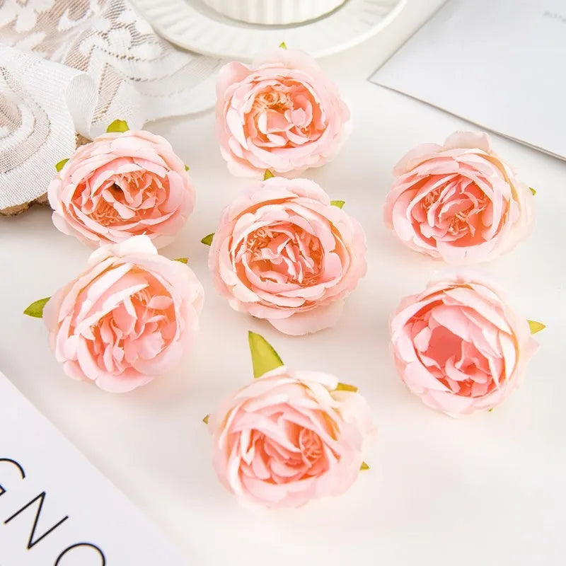 Silk Rose Artificial Flower Heads – Wedding & Home Décor Artificial Silk Flowers Babs Light Pink 10 pieces