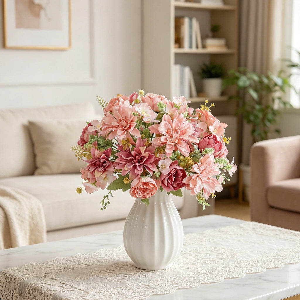Silk Dahlia Peony Artificial Flowers – Wedding & Home Décor Artificial Silk Flowers Babs