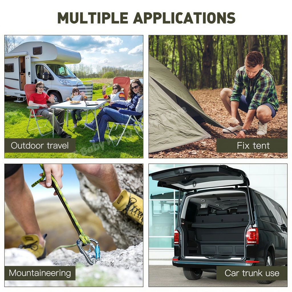 Heavy Duty Bungee Cord with Carabiner Hooks – Camping & Kayak Bungee Cord Babs