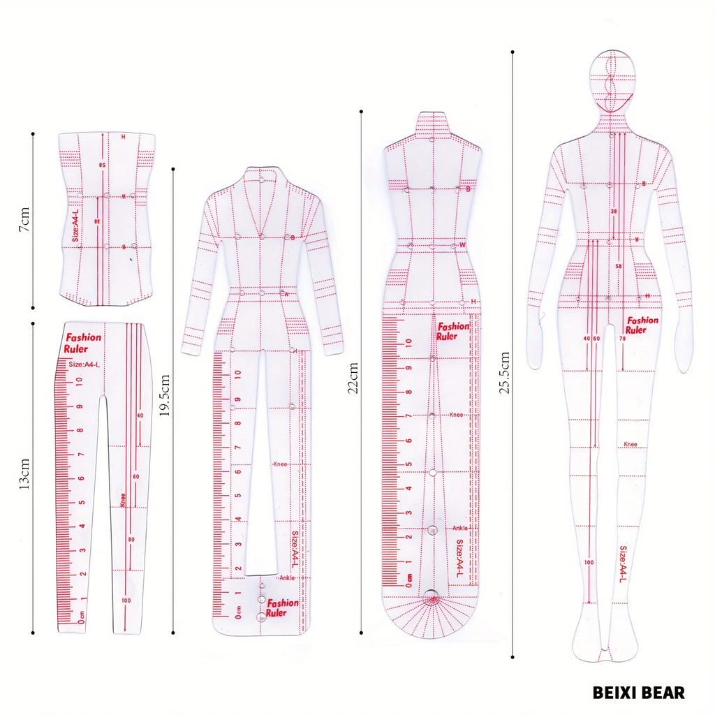 Transparent Body Model Skirt Design Template for Sewing Sewing Design Template Babs