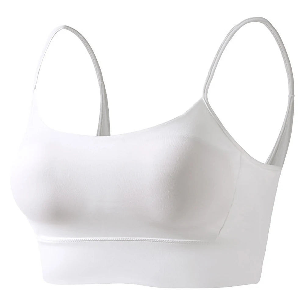 Women's Low Back Padded Sports Bra – Wireless Yoga Bralette Sports Bra Babs White L