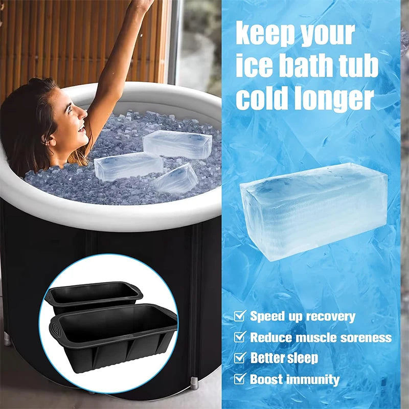 Large Silicone Ice Block Mold – Ice Bath Tray & Big Cube Maker Silicone Ice Mold Babs
