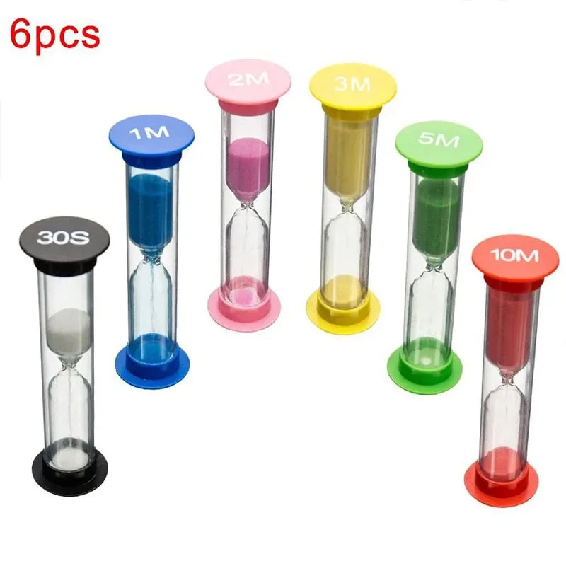 6-Pack 2-Minute Kids Tooth Brushing Sand Hourglass Timer Brushing Timer Babs