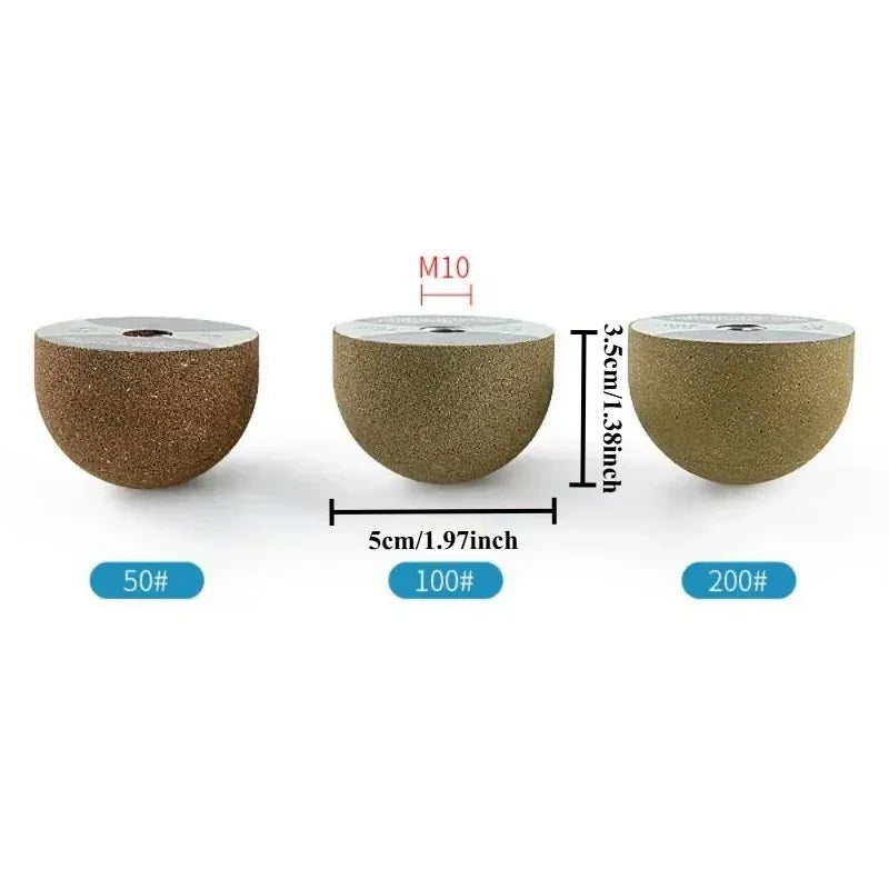 Diamond Mushroom Grinding Wheel 50/100/200 Grit M10 Stone Polish Grinding Wheel Babs