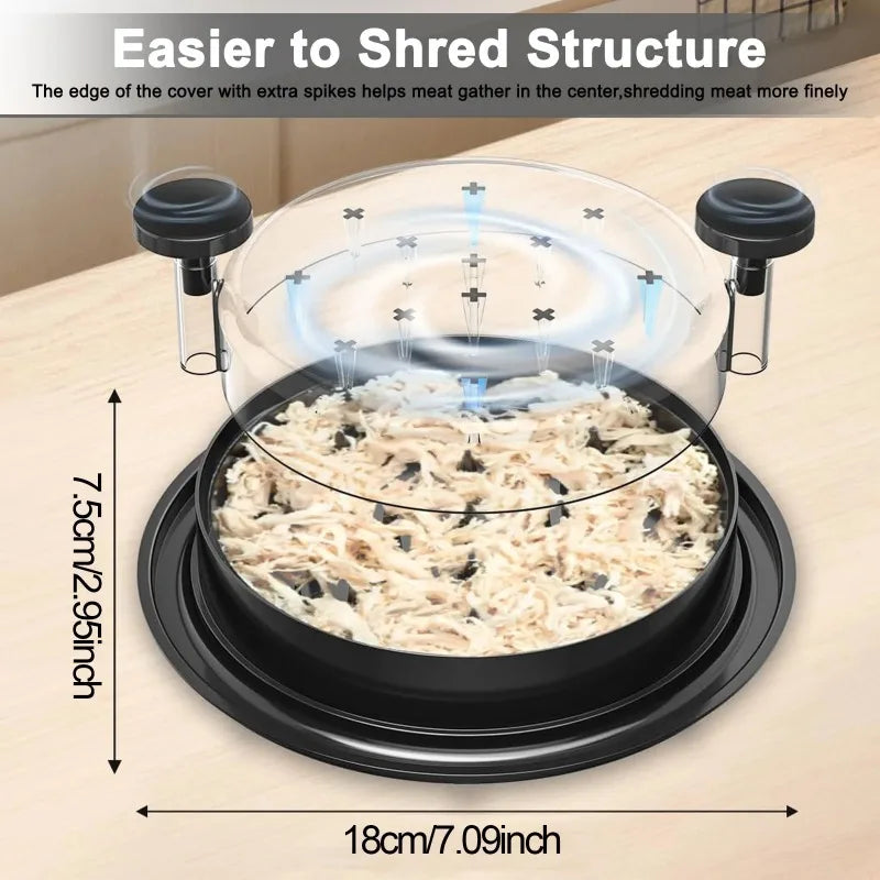 Upgraded Chicken Shredder with Transparent Cover & Non-Slip Base Meat Shredder Tool Babs