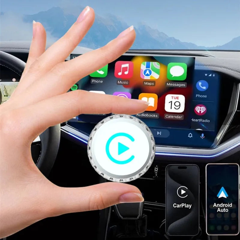 2-in-1 Wireless CarPlay & Android Auto Adapter – Plug & Play CarPlay Adapter Babs Silver