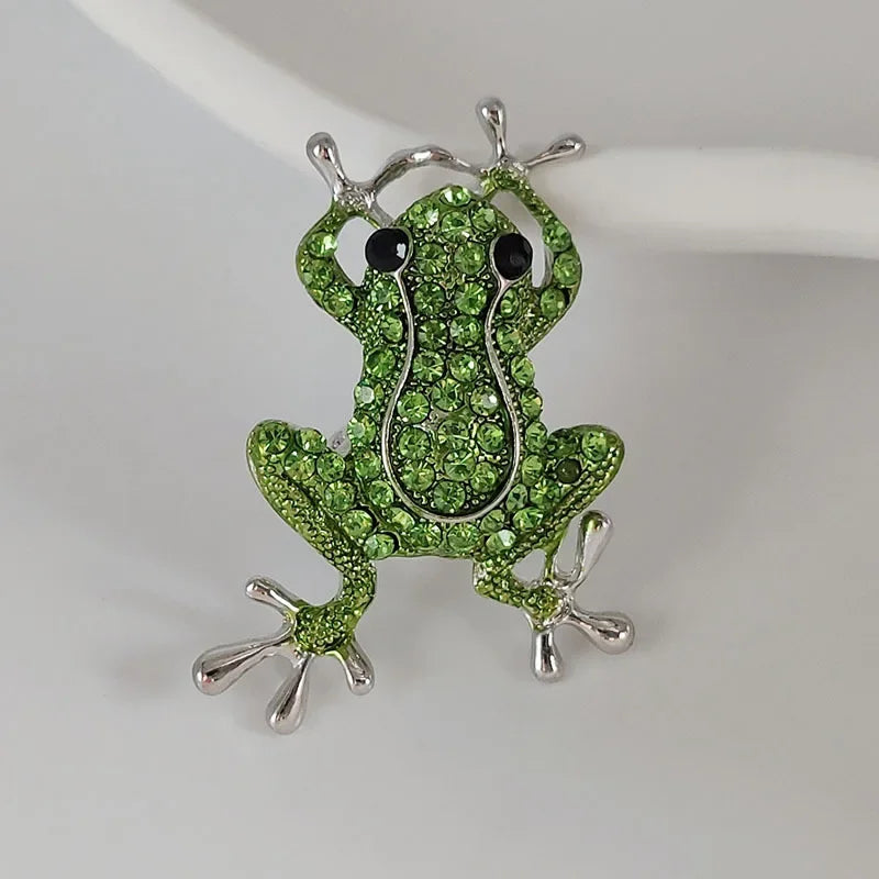 Luxury Green Crystal Frog Brooch – Animal Pin for Women Crystal Brooch Pin Babs
