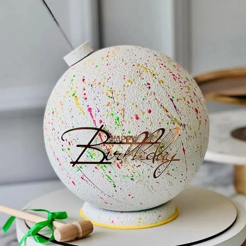Gold Silver Acrylic Happy Birthday Cake Toppers – DIY Decor Cake Topper Babs