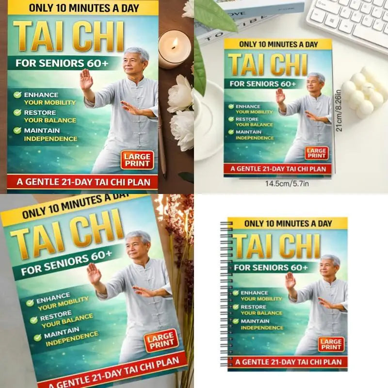 28-Day Taiji Walking Program Book for Seniors | 10 Min Daily Fitness Program Book Babs