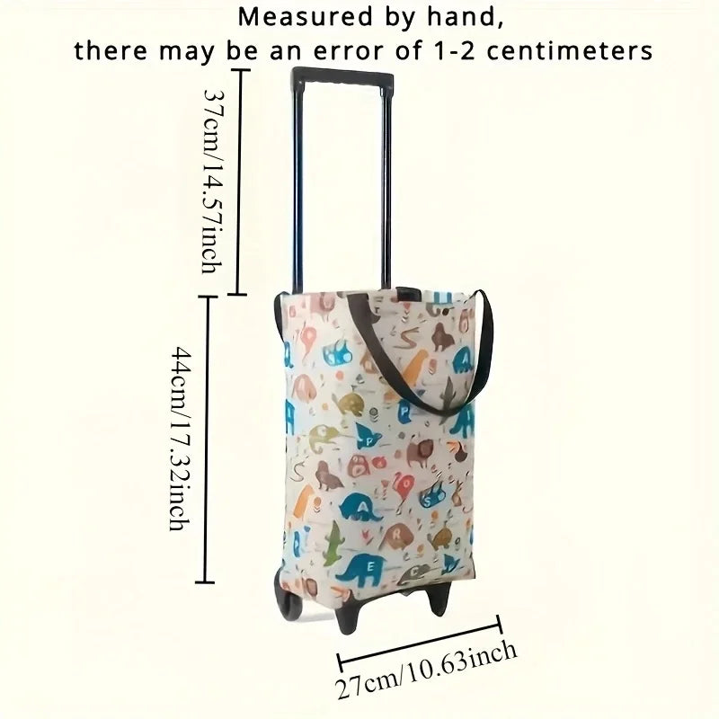 Foldable Oxford Cloth Shopping Cart – Large Capacity Bag Foldable Shopping Bag Babs