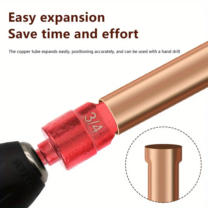5-in-1 Copper Pipe Expander Swaging Drill Bit Set – HVAC Tool Pipe Expander Tool Babs