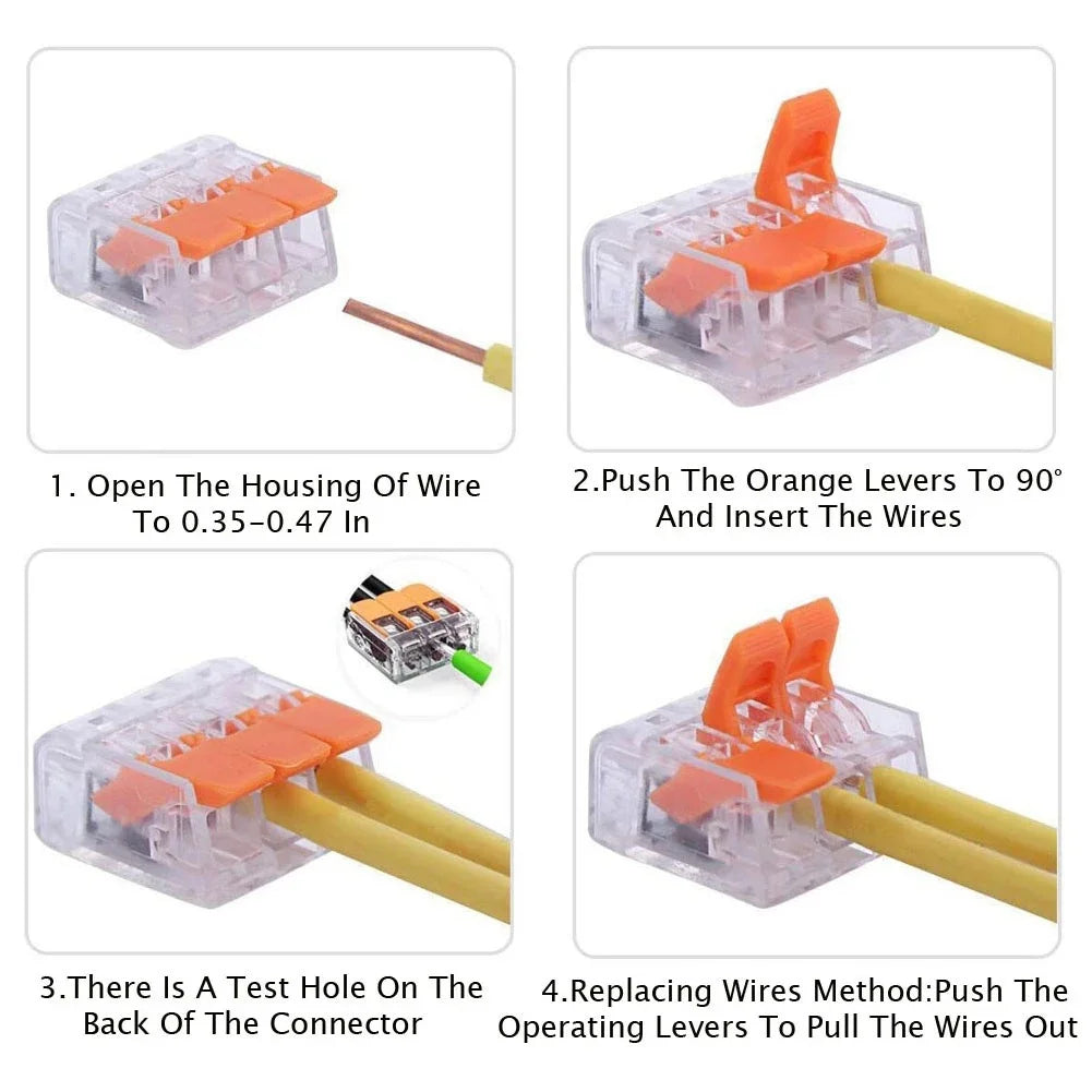 Push-In Lever Wire Connectors 2/3/4/5 Pin Quick Terminal Lever Wire Connector Babs