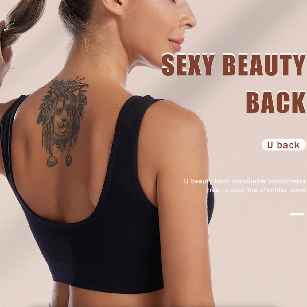 3-Pack Seamless Wireless Sports Bras with Removable Pads Sports Bra Set Babs